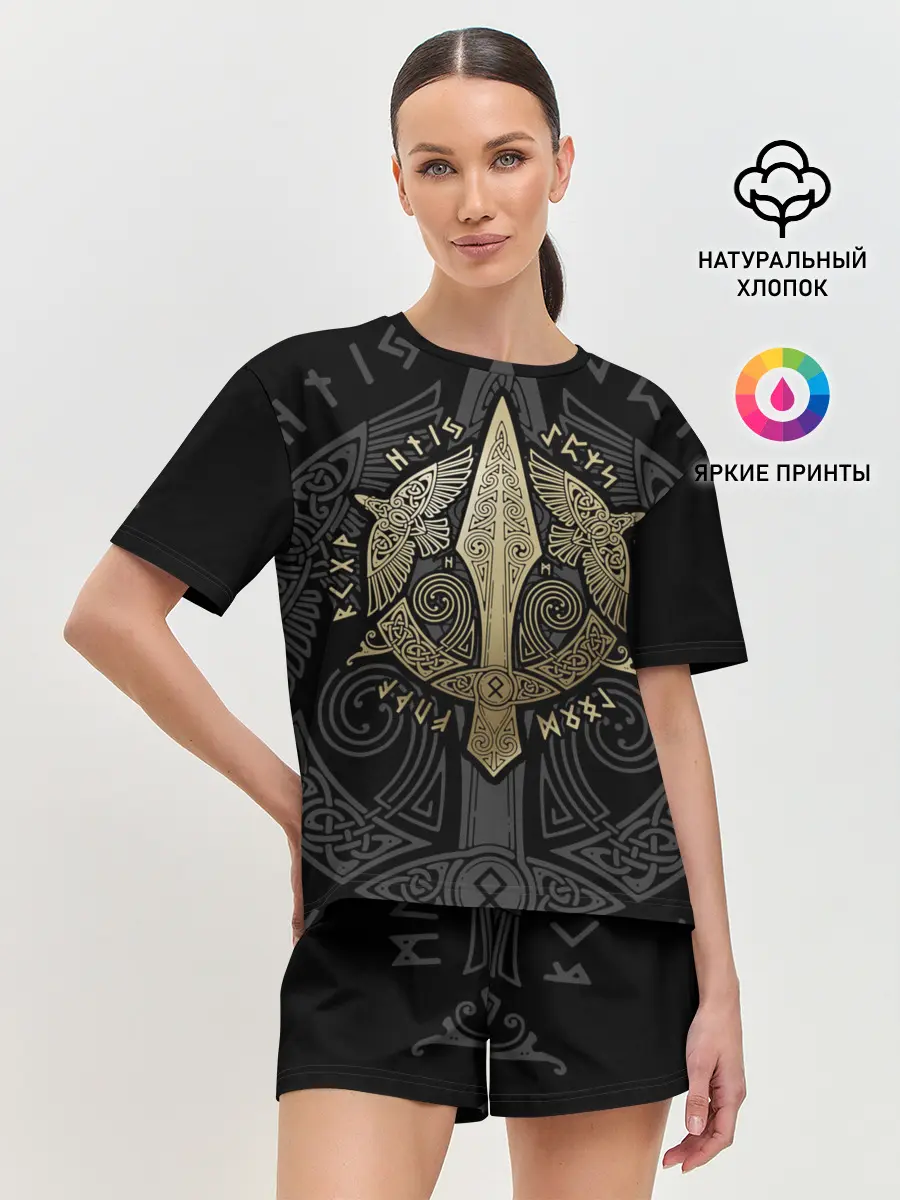 Женская пижама с шортами / Кельтские ястребы