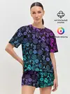 Женская пижама с шортами / ЛОГО ФУТБОЛЬНЫХ КОМАНД НЕОН