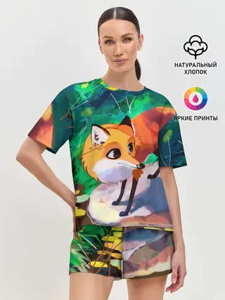 Женская пижама с шортами / Лисичка