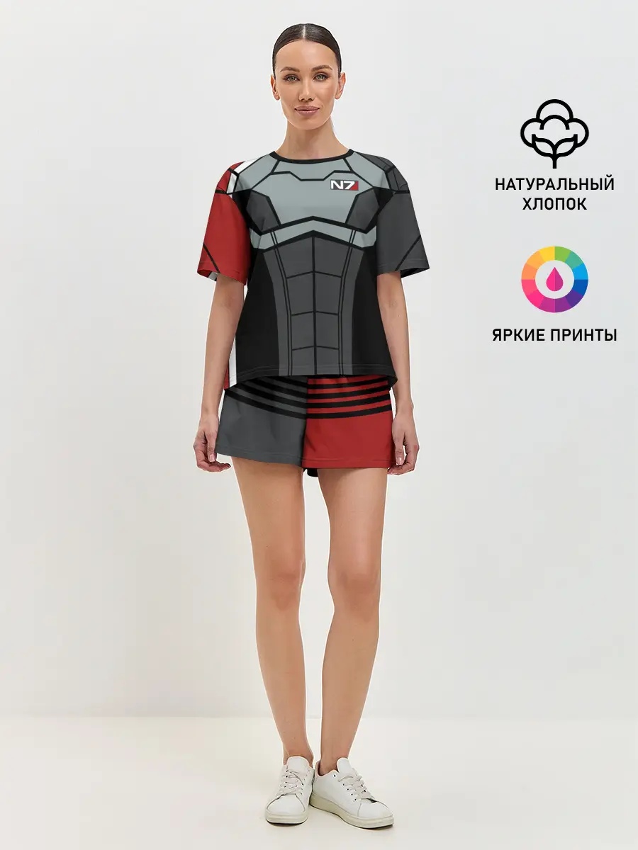 Женская пижама с шортами / КОСТЮМ N7 | MASS EFFECT N7 | МАСС ЭФФЕКТ Н7