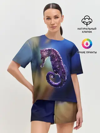 Женская пижама с шортами / Морской конёк
