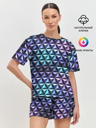 Женская пижама с шортами / НЕОНОВАЯ СТАЛЬ