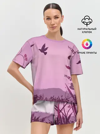Женская пижама с шортами / Природа