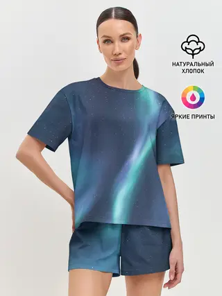 Женская пижама с шортами / Северное Сияние