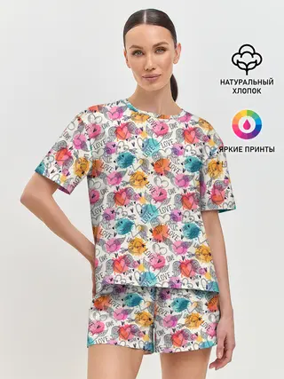 Женская пижама с шортами / Love