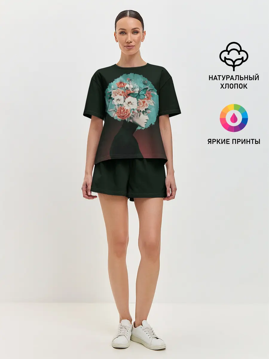 Женская пижама с шортами / Girl in flowers