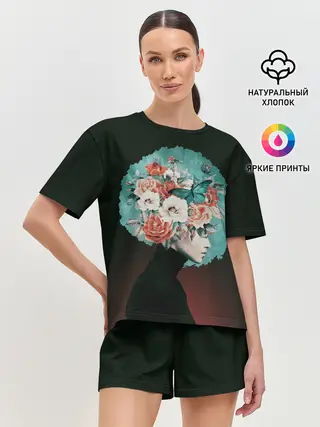 Женская пижама с шортами / Girl in flowers