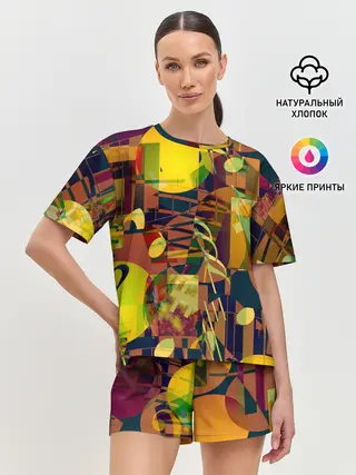 Женская пижама с шортами / Музыкальный глитч