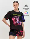 Женская пижама с шортами / Cyberpunk 2077 девушка