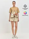 Женская пижама с шортами / акварельная лиса задумчивости