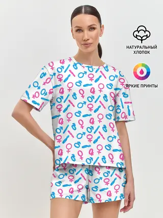 Женская пижама с шортами / Гендерные Символы