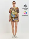 Женская пижама с шортами / узорчатый дракон