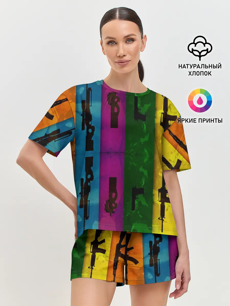 Женская пижама с шортами / Кс го оружие