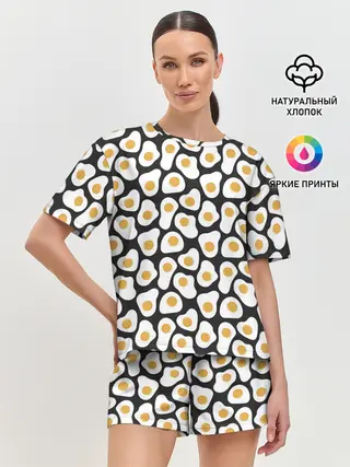 Женская пижама с шортами / Яичница