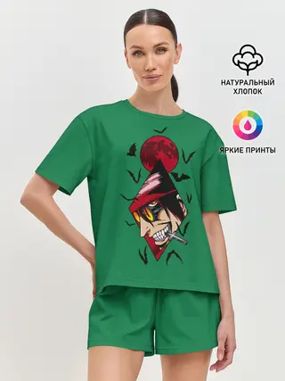 Женская пижама с шортами / Алукард в ромбе