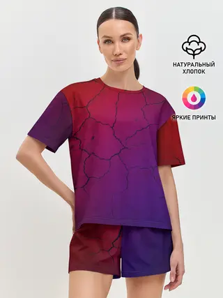 Женская пижама с шортами / Трещины