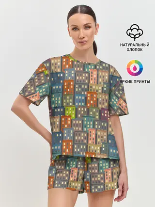 Женская пижама с шортами / Город