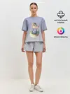 Женская пижама с шортами / мальчик кот в коробке уши мяу