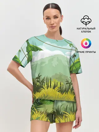 Женская пижама с шортами / Тропики