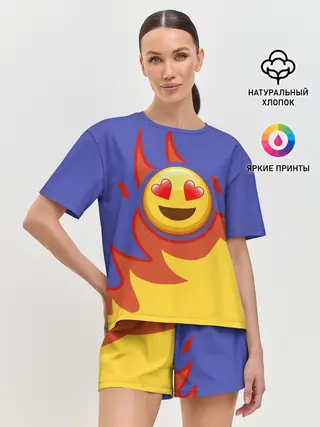 Женская пижама с шортами / Ты горишь как огонь v1
