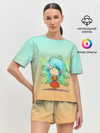 Женская пижама с шортами / малышка фея с крылышками