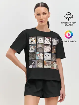 Женская пижама с шортами / Коты и кошки
