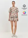 Женская пижама с шортами / Коты в Свитерах Паттерн