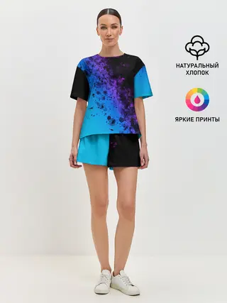 Женская пижама с шортами / Неоновые Краски