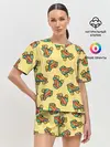 Женская пижама с шортами / Ролики