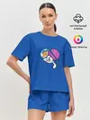 Женская пижама с шортами / Кот космонавт