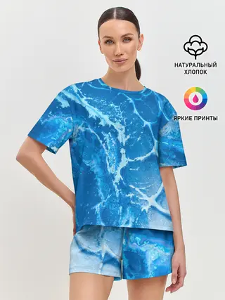 Женская пижама с шортами / Ледяной