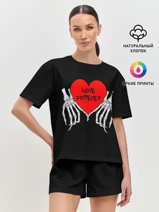 Женская пижама с шортами / LOVE FOREVER | ЛЮБОВЬ НАВСЕГДА