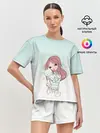Женская пижама с шортами / Девочка и любимый кот арт