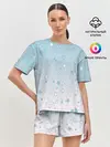 Женская пижама с шортами / милые звездочки узор