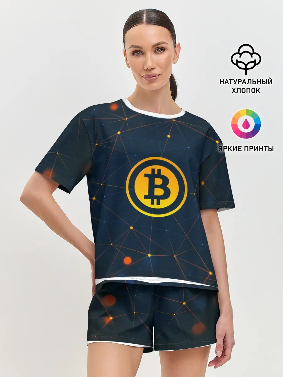 Женская пижама с шортами / Bitcoin is future