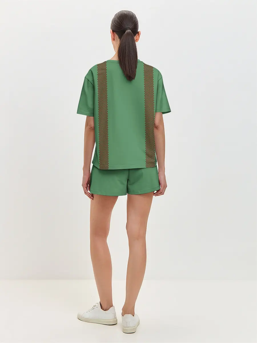 Женская пижама с шортами / Спички green
