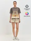 Женская пижама с шортами / заяц в цветочках