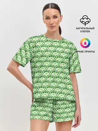 Женская пижама с шортами / милые лягушки