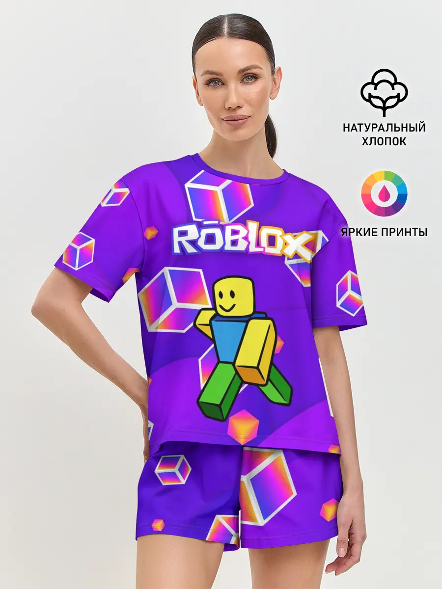 Женская пижама с шортами / ROBLOX КУБЫ