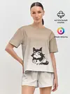 Женская пижама с шортами / сова котик аниме