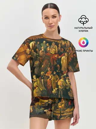 Женская пижама с шортами / 100 ЗНАМЕНИТЫХ ЛЮДЕЙ КАРТИНА