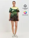 Женская пижама с шортами / Красивый лес