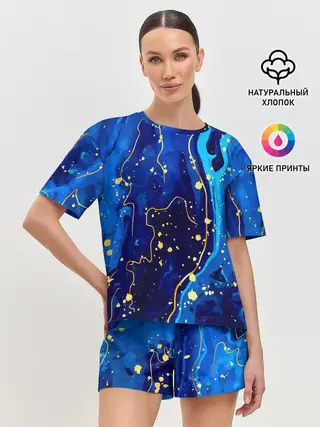 Женская пижама с шортами / СИНИЙ ГРАНИТ
