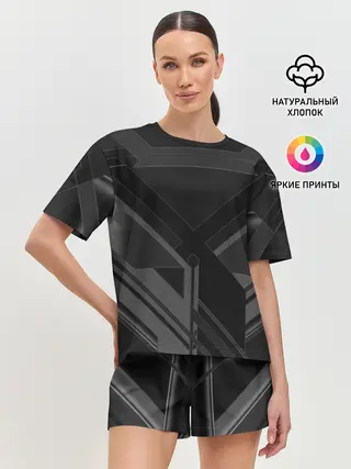 Женская пижама с шортами / Хромированная Сталь