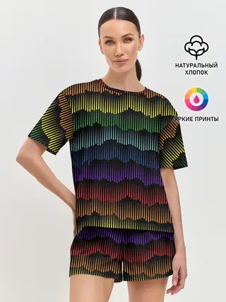 Женская пижама с шортами / Радуга