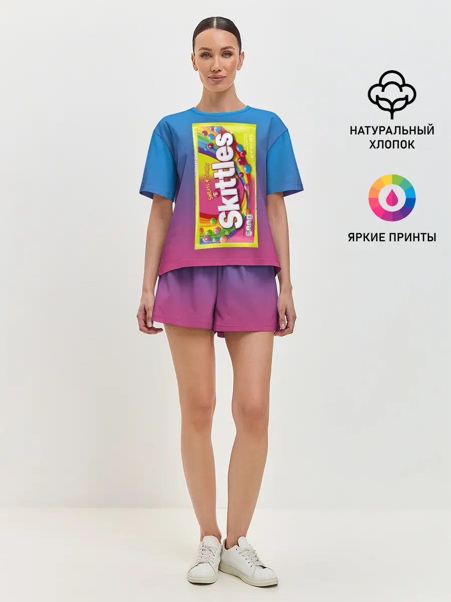 Женская пижама с шортами / Skittles | Желтый