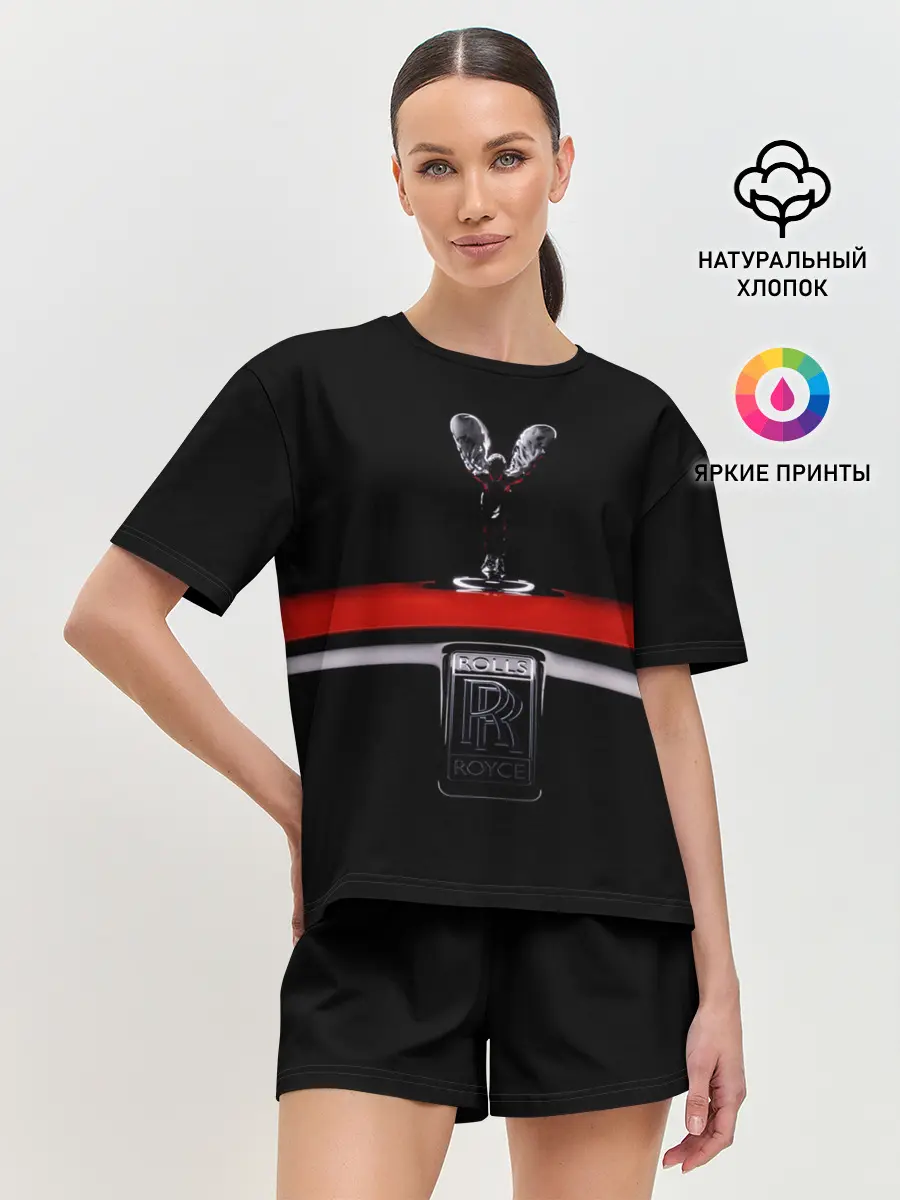 Женская пижама с шортами / Темный Ролс-Ройс