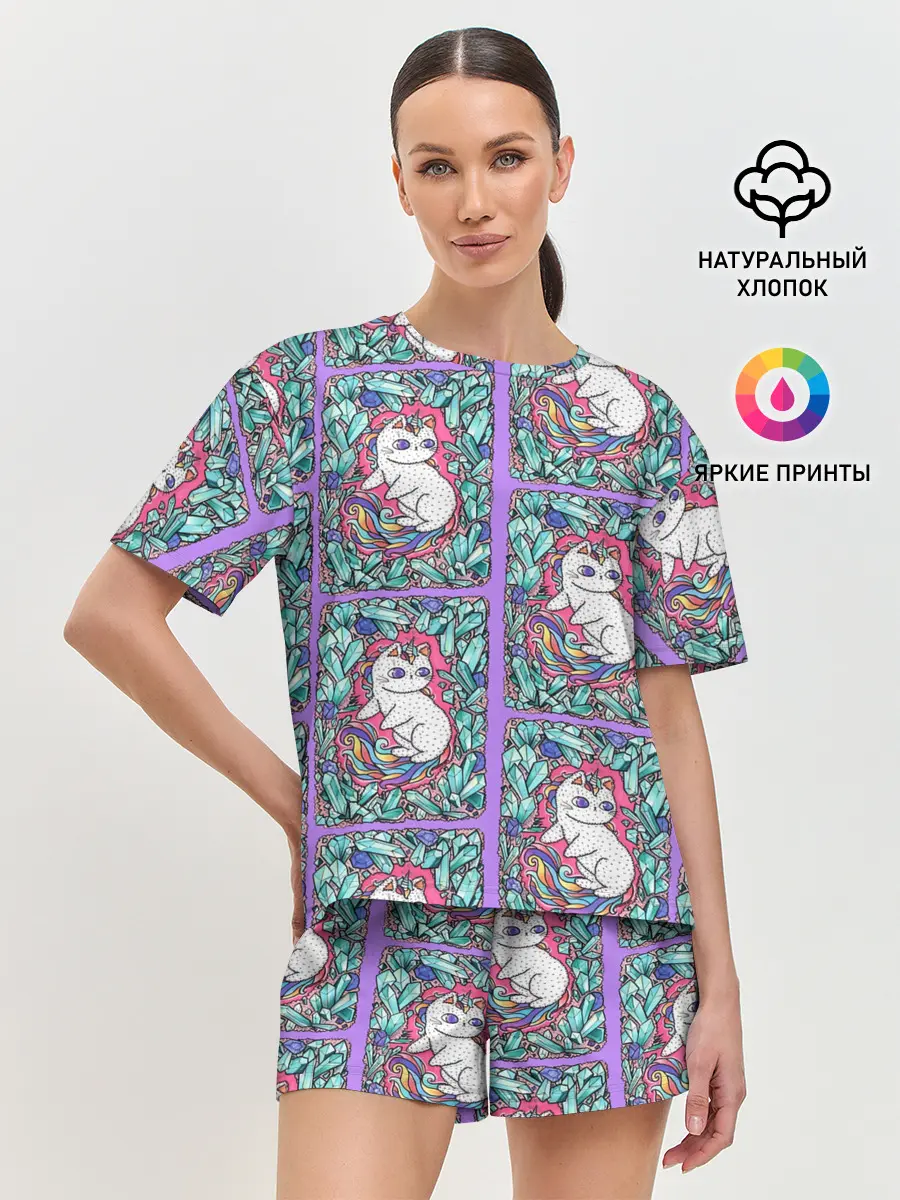 Женская пижама с шортами / Маленькие Единорожки