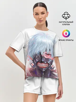 Женская пижама с шортами / Канеки Кен акварель