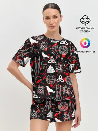 Женская пижама с шортами / VALHEIM РУНЫ